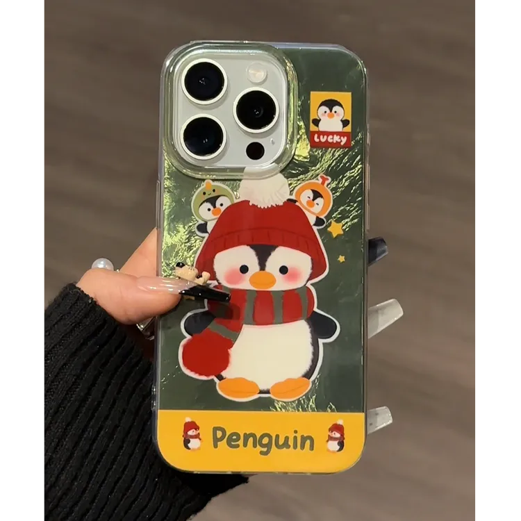 漩涡壳IMD适用15苹果iPhone16pro手机壳套华为黄绿拼接企鹅mate60