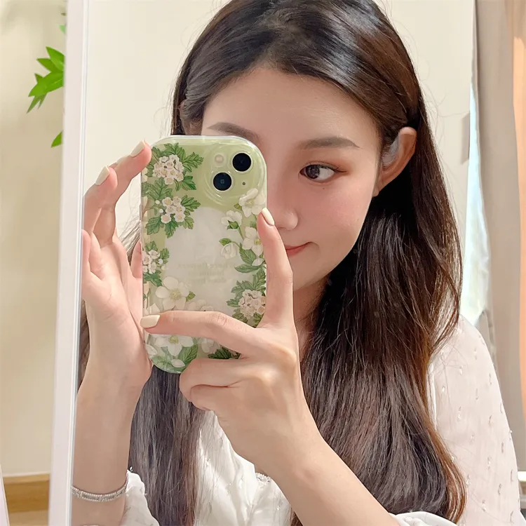 适用苹果系列iPhone15ins夏日14pro清新白色花朵13pr新款12手机壳