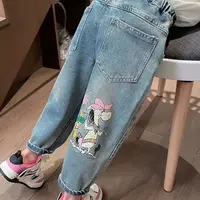 童装儿童牛仔裤春秋款2024新款中小童卡通印花裤子宽松休闲百搭潮