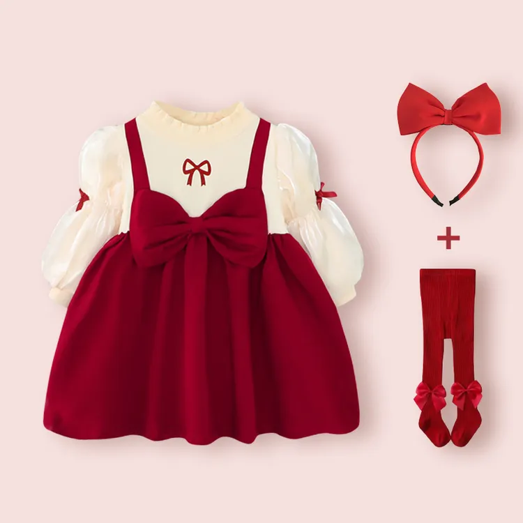 女童连衣裙秋冬周岁女宝宝礼服抓周宴生日裙子小女孩洋气公主裙