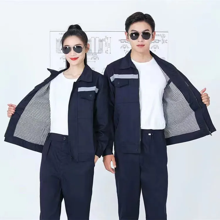 春秋双层加厚透气耐磨工作服套装男劳保建筑工程工厂车间维修