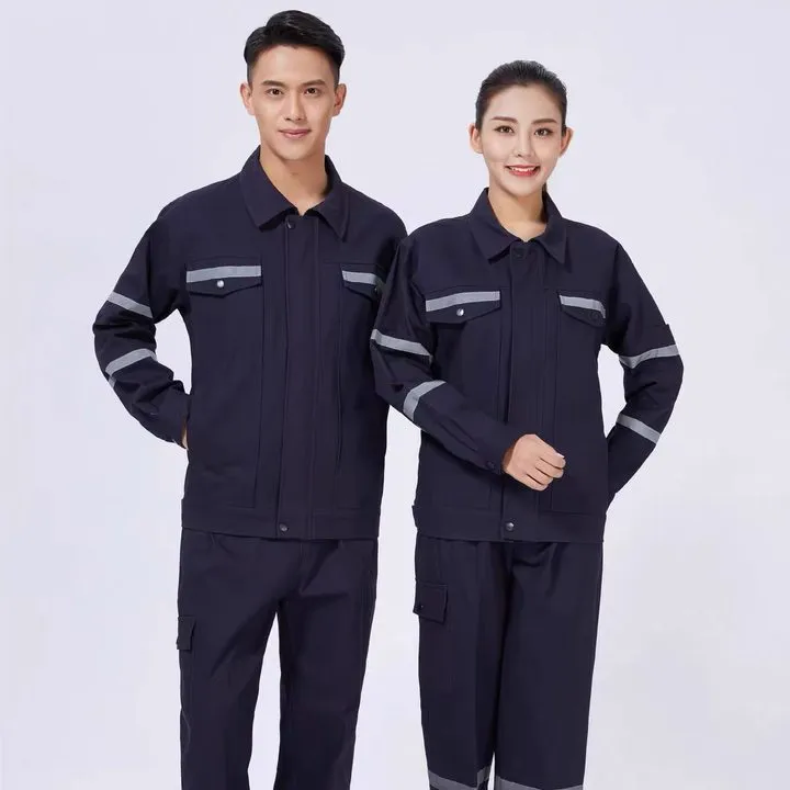 纯棉电焊中海油工作服工装套装男春秋全棉反光劳保服工作服套装男