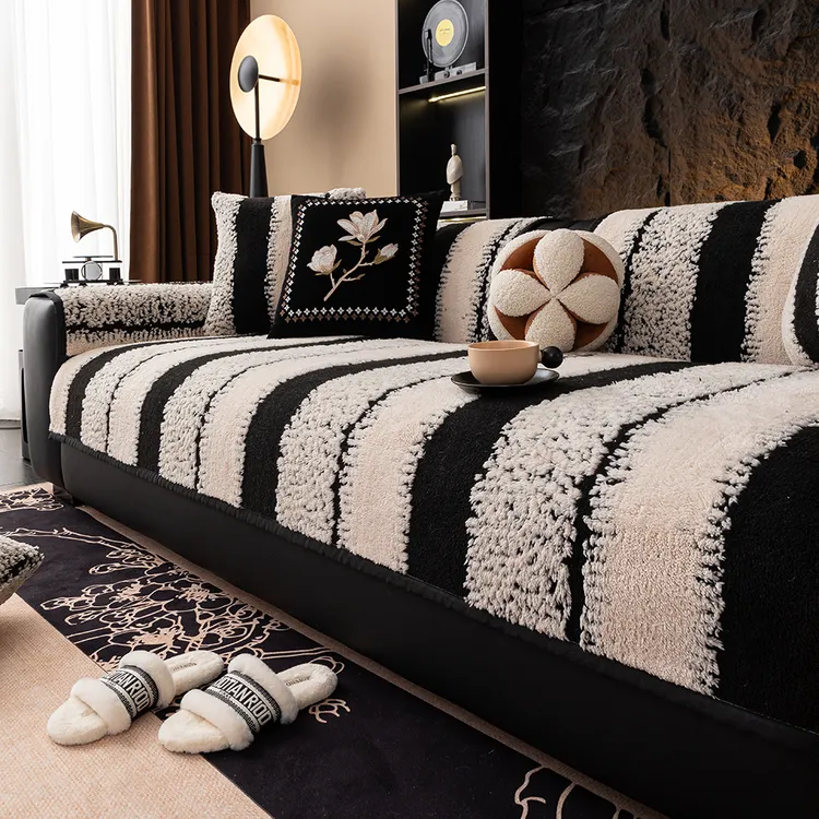 舒棉绒沙发垫四季通用防滑加厚坐垫子轻奢高级冬季保暖盖布沙发毯