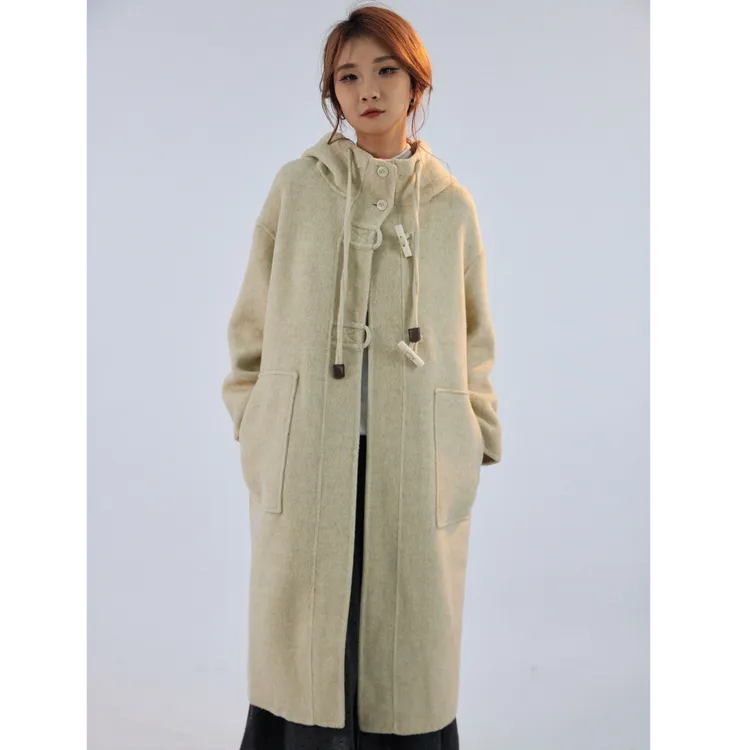【BINZHI彬制】长款毛呢大衣单排扣休闲宽松显瘦大口袋高端羊毛外套