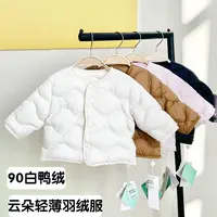 男女宝宝羽绒服婴儿衣服冬季白鸭绒短款外套轻薄内胆洋气儿童棉服