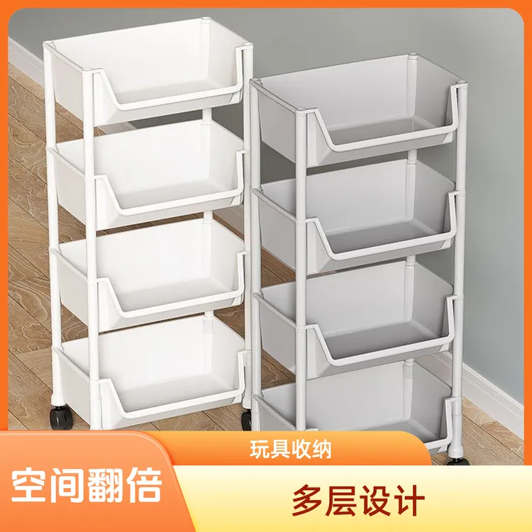 书架简易小推车家用收纳置物架儿童玩具多层理发店工具车带轮耐用