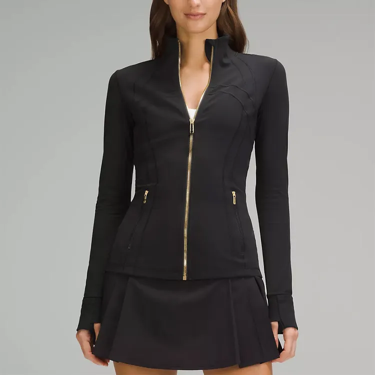 【马荣荣专属】瑜伽外套修身运动夹克健身LULU瑜伽服外套金色拉链版