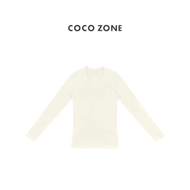 COCO ZONE刘一一"暖洋打底"简约休闲圆领长袖百搭打底衫CC1C2163