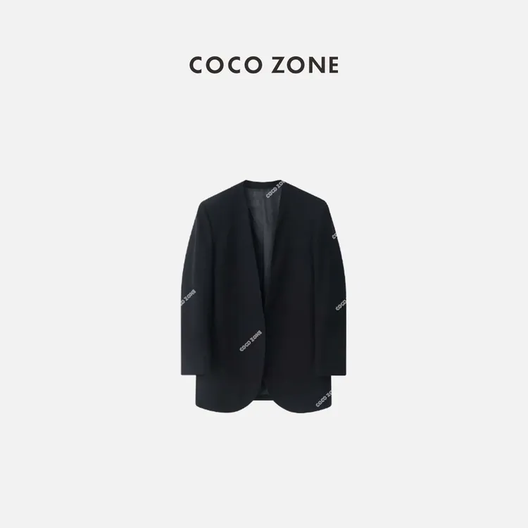 COCO ZONE 刘一一   翻领简约商务风出行纯色西装外套 C80810