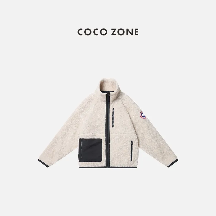 COCO ZONE 刘一一 秋冬立领拉链设计感拼色口袋外套CC2D2760