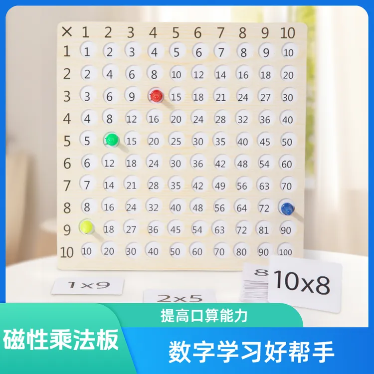 木制磁性99乘法表儿童早教益智小学生九九乘法口诀表运算表板教具