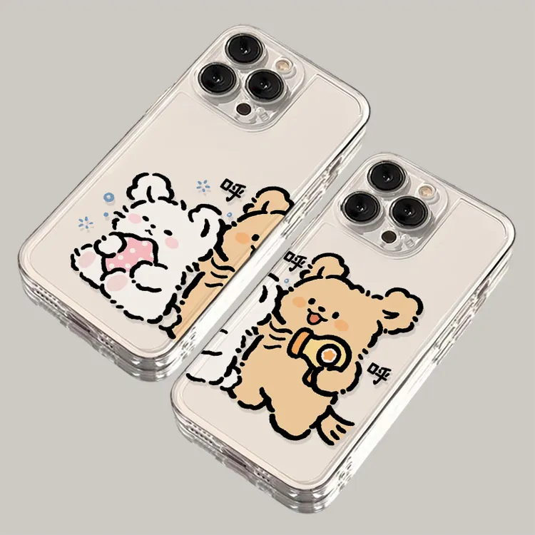 吹头小狗iPhone15手机壳14苹果13软12透明小米vivo华为oppo情侣套