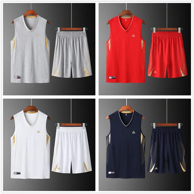 夏季健身跑步无袖背心棉短裤运动服套装男士宽松篮球服休闲薄款