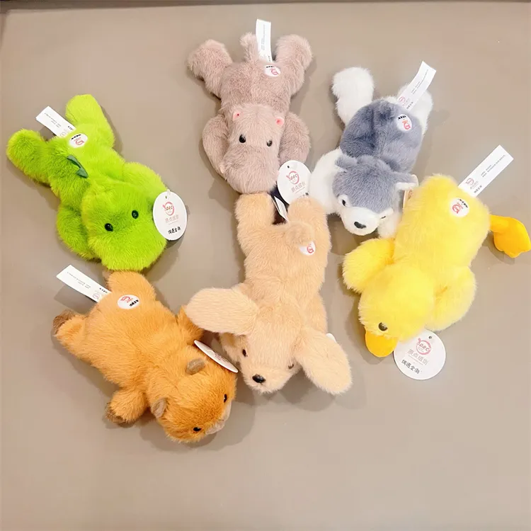 正版原点绒创躺平河马公仔掌中宝小动物水獭鸭子柔软乌龟桌伴玩偶