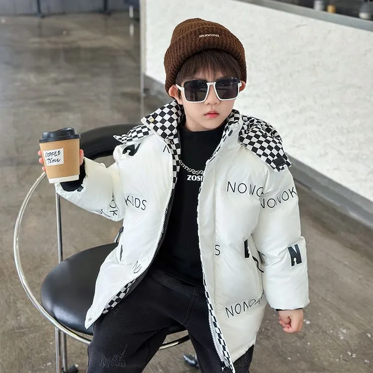 儿童冬装棉服外套加厚洋气男童免洗手塞棉加绒宝宝加厚棉衣棉袄潮