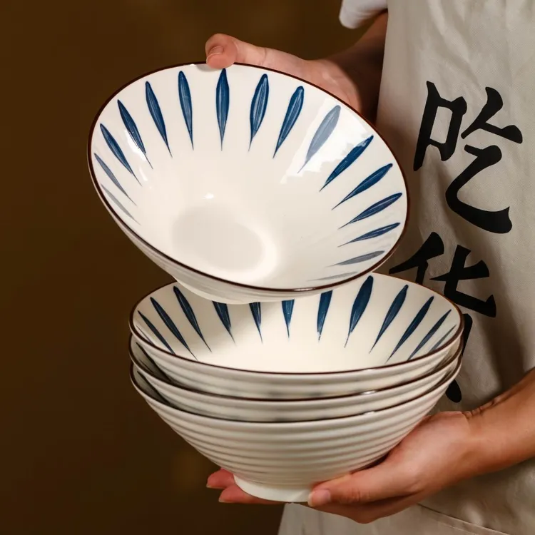 家用日式8英寸大号家用陶瓷斗笠碗吃面家用专用泡面碗高颜值汤碗