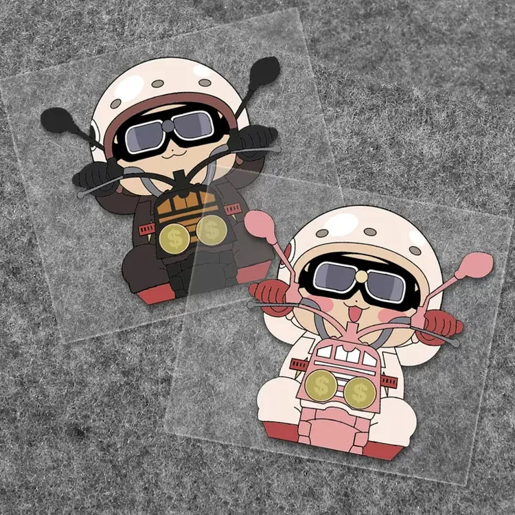 电动车摩托向钱冲机车小女孩车贴雅迪小牛爱玛可爱装饰头盔反光贴