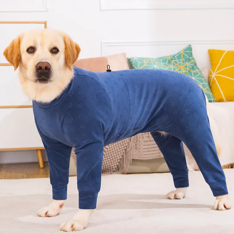新款狗狗衣服四脚衣秋冬加绒金毛拉布拉多中大型犬全包护肚保暖服