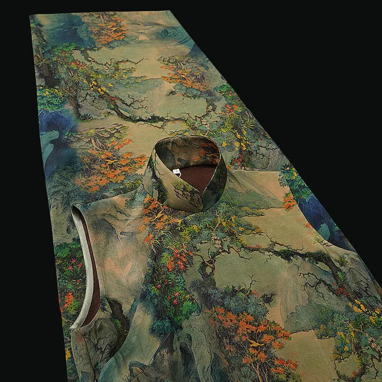 古醒新品【花松峻岭】重绉香云纱复古典雅港工旗袍GX9014-23-133