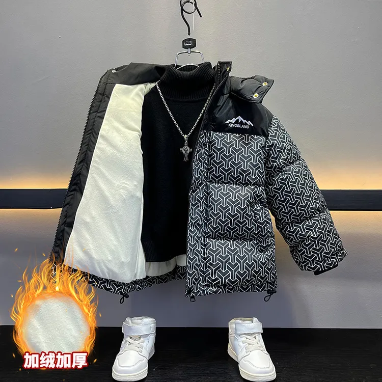 「平替好物」男童加绒加厚棉衣2025新款中大童韩版秋冬棉服儿童棉服