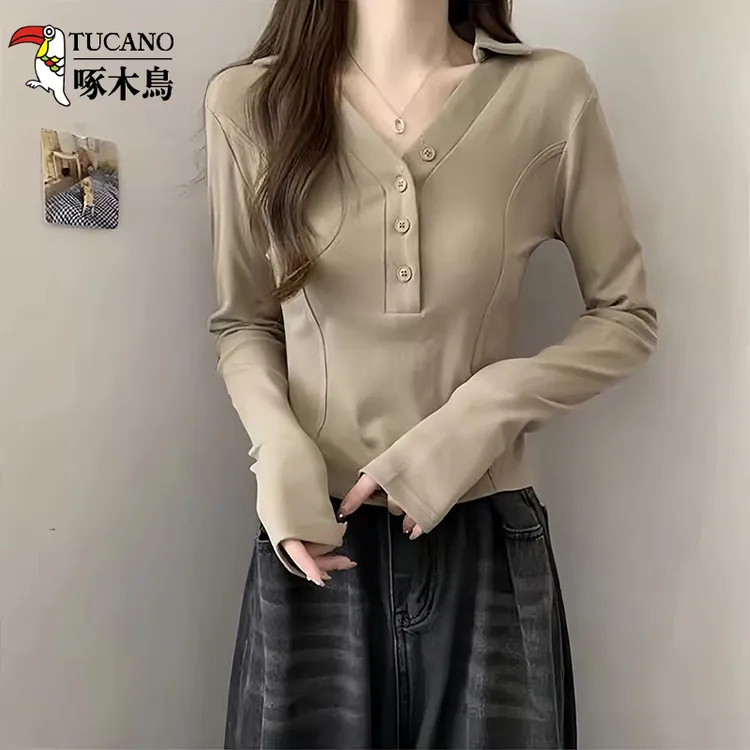啄木鸟秋装卫衣女显瘦百搭早秋气质上衣女新款设计感小众长袖洋气
