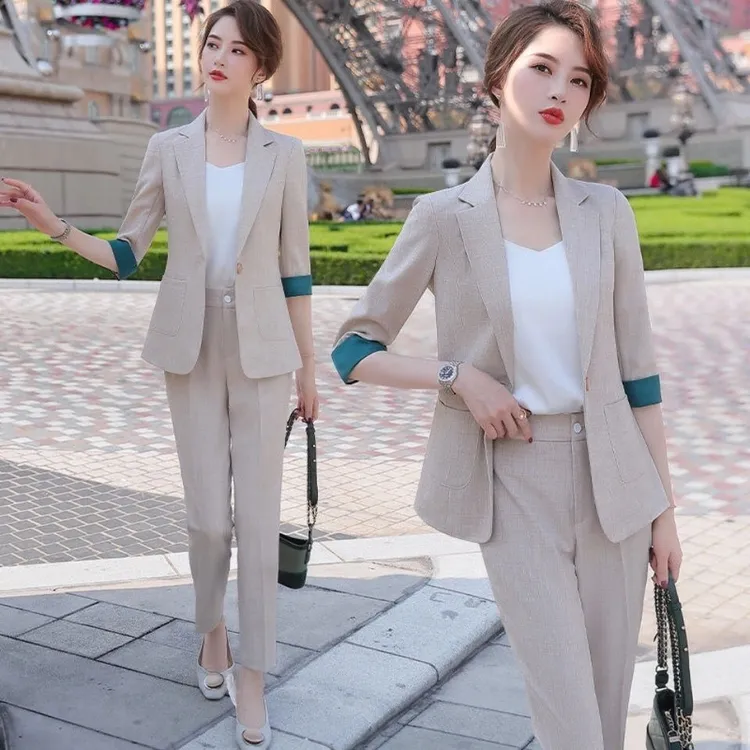 西装套装女正装新款潮爆款韩版时尚修身气质女神范西装套装女