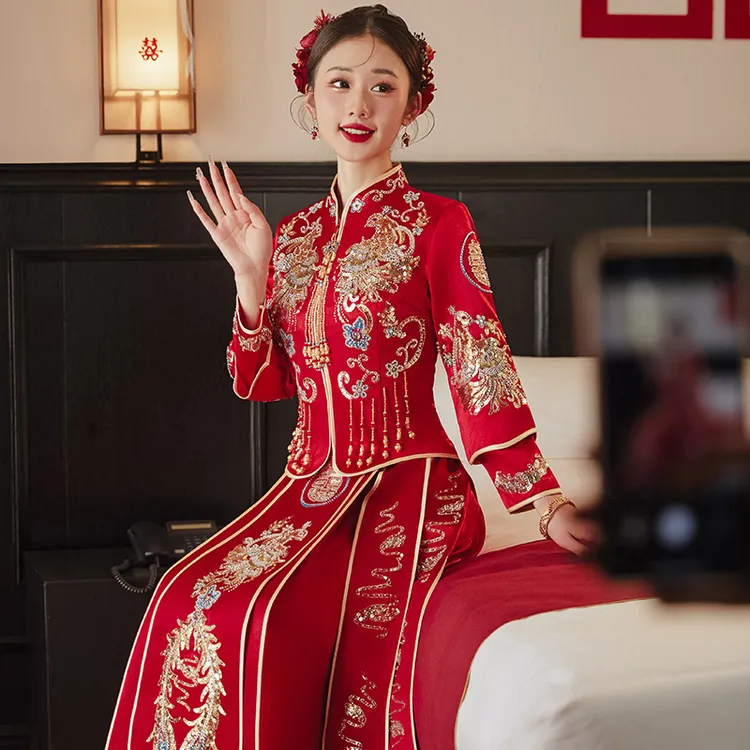 秀禾服婚服2025新款新娘中式嫁衣出阁出嫁敬酒小个子结婚礼服秀和