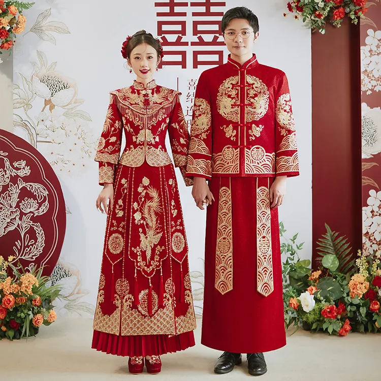 秀禾服2025新款新娘结婚礼服中式情侣敬酒服出阁大码婚服出嫁冬季