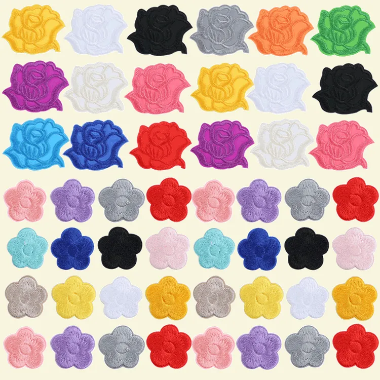 花朵贴纸刺绣免缝自粘羽绒服补丁贴衣服破洞无痕贴图案可水洗布贴