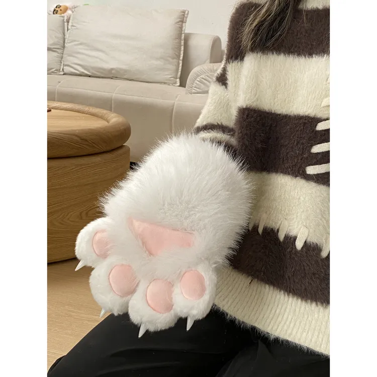 【00和猫】喵喵彩色兽装爪子 糯叽叽叫猫娘手套爪子毛绒手学生