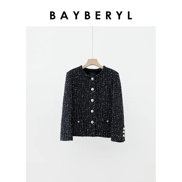 BAYBERYL老贝灵顿彩点英式粗花呢香风气质早秋外套MF4D2705-6/16