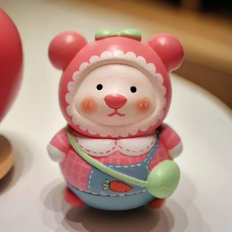 3D立体背包小熊网红白色石膏娃娃手工DIY上色彩绘下单送工具颜色