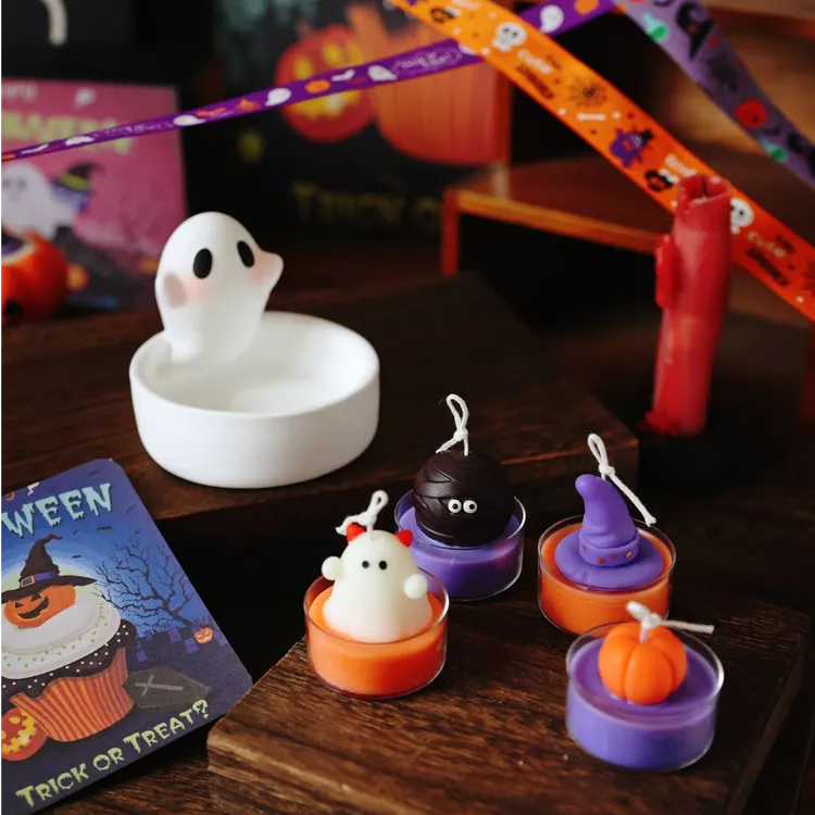万圣节捣蛋鬼家族蜡烛套装创意桌面摆件搞怪可爱造型万圣夜小礼物