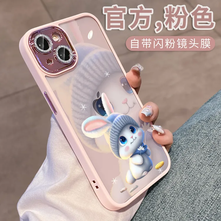 适用苹果16手机壳新款iphone14promax自带镜头膜15透明女款网红13