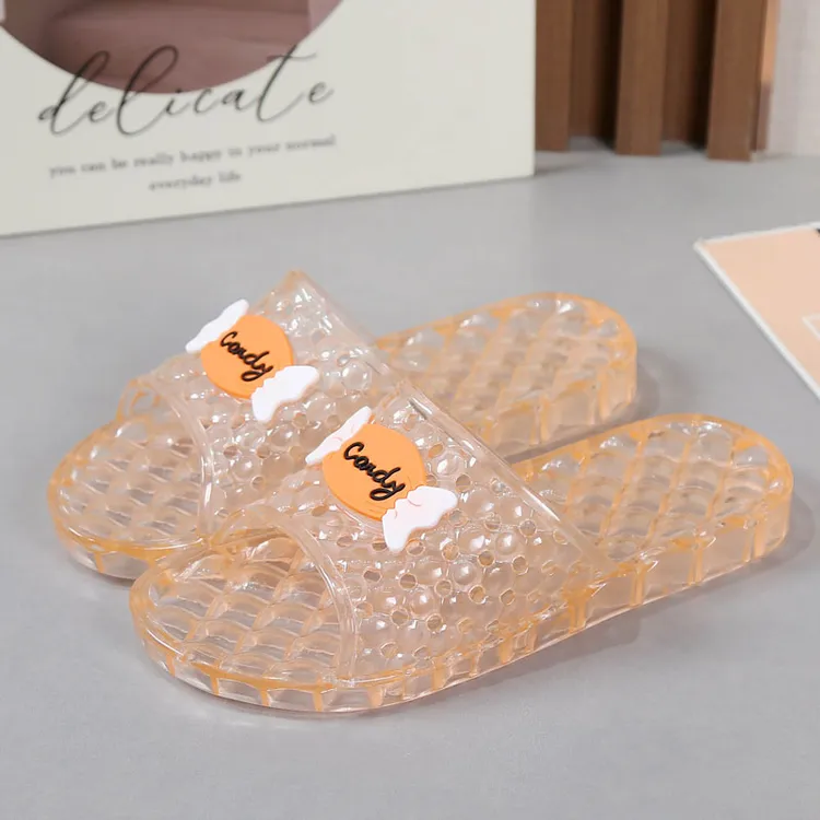 夏季女人室内居家浴室塑料防滑软底PVC水晶透明大码凉拖鞋不臭脚