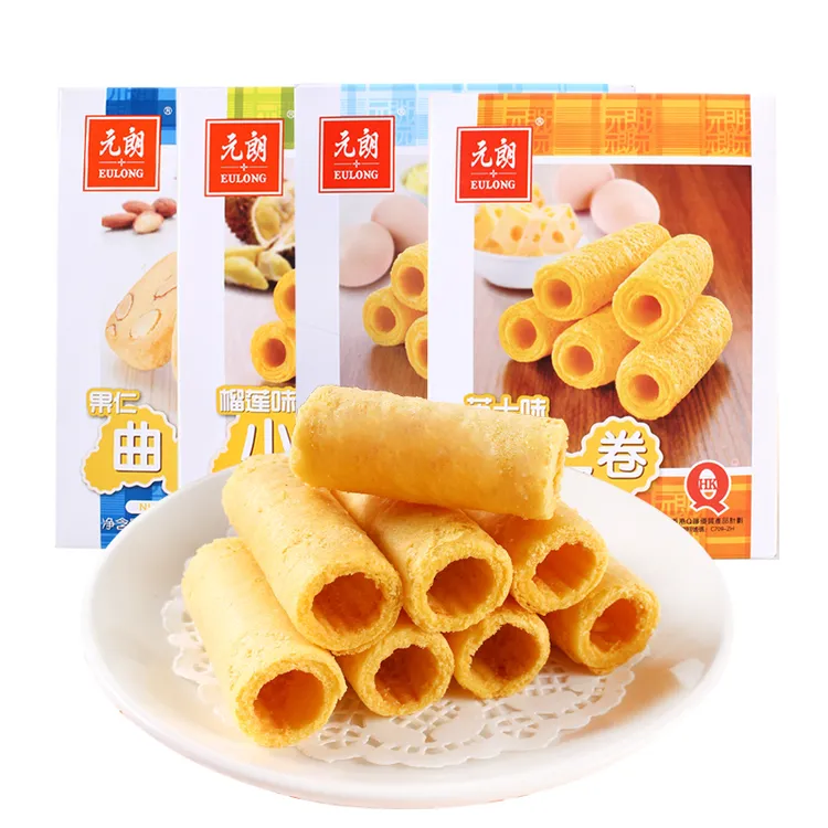 元朗小蛋卷100g经典美味肉松凤凰卷果仁曲奇饼干休闲送礼零食