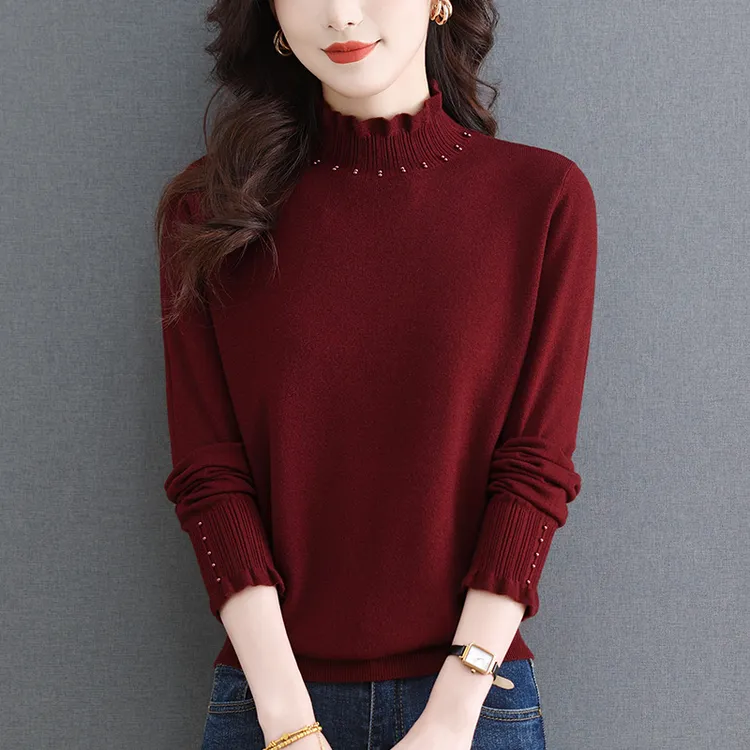 胖mm秋冬季大码半高领毛衣女2024新款高级感内搭可外穿针织打底衫