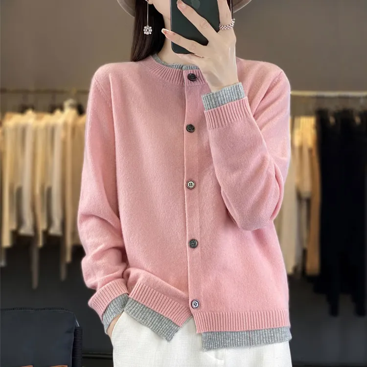 胖mm春秋大码羊毛针织开衫女宽松薄款2025年早春新款爆款毛衣外套