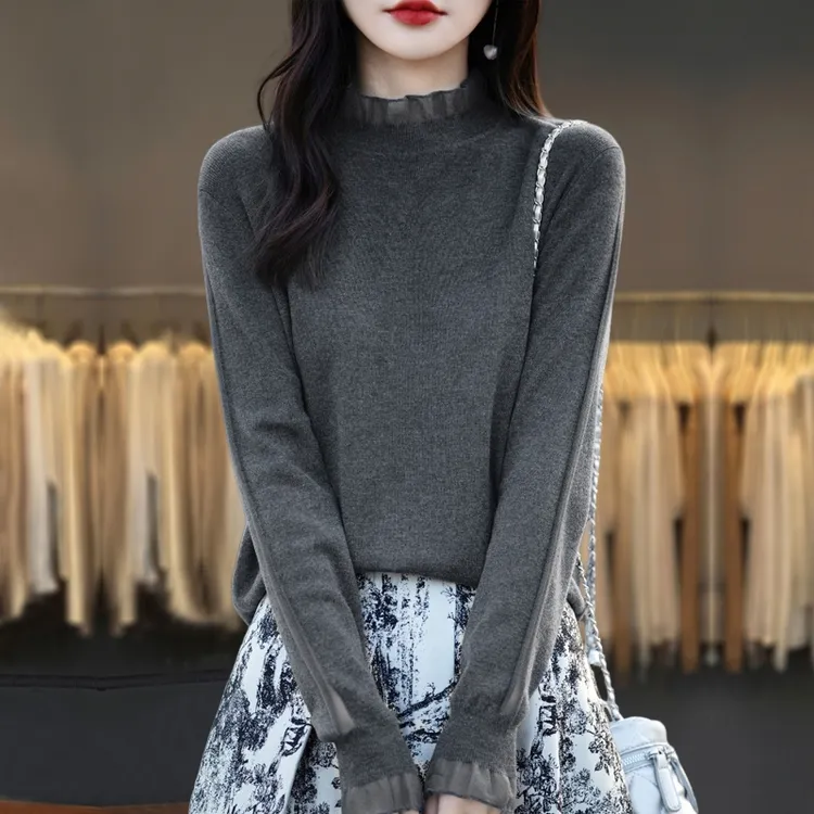 胖mm秋冬大码半高领毛衣女2025春秋新款内搭遮肚子针织打底羊毛衫