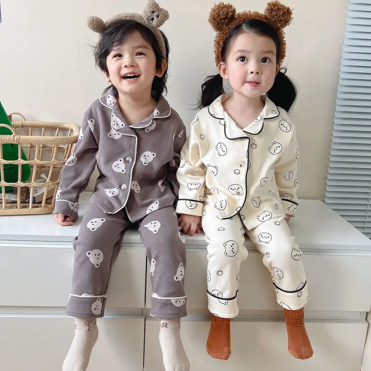儿童家居服套装春秋新款婴幼儿小童洋气卡通睡衣男女童休闲两件套