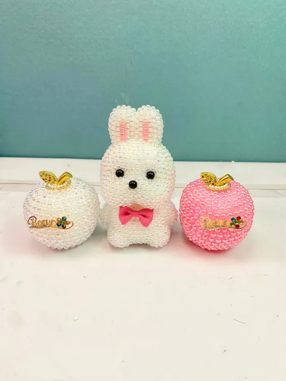 兔年纳平安兔宝宝平安果串珠材料包