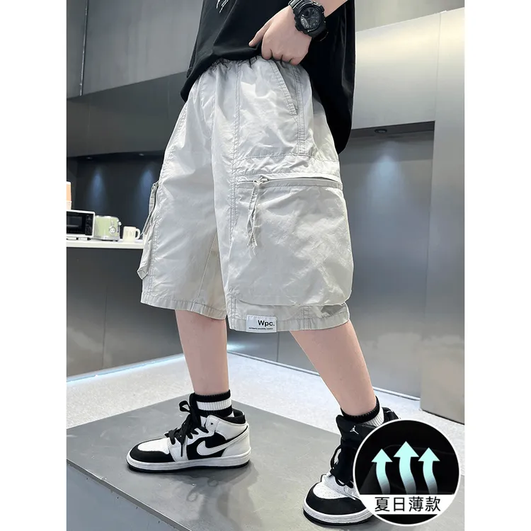 男童工装短裤夏季薄款2024中大童过膝七分裤宽松儿童洋气中裤A026