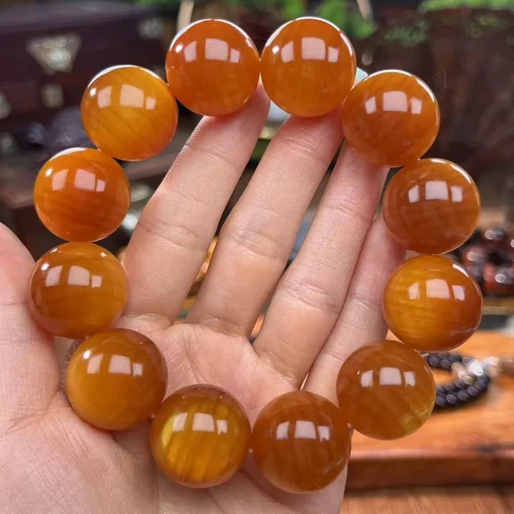 2.0帝王血龙木手串+色泽透亮高油男女高端文玩琥珀木