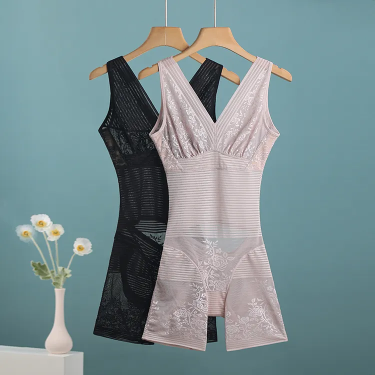 连体塑身衣夏款收腹束腰塑形收肚子提臀后脱式夏季薄款超薄束身衣