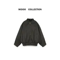 MIDOO ZNNZ Citygirl通勤风2024 早春双扣小宽松立领夹克外套