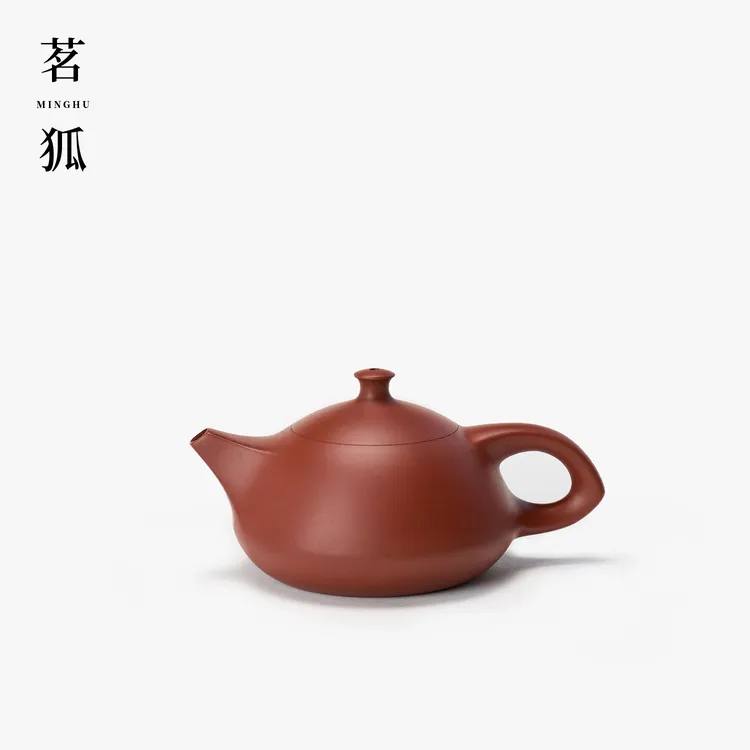 【蔡家鸿·小玉兔】朱泥潮州手拉壶 小容量紫砂一人独饮小茶具把把壶