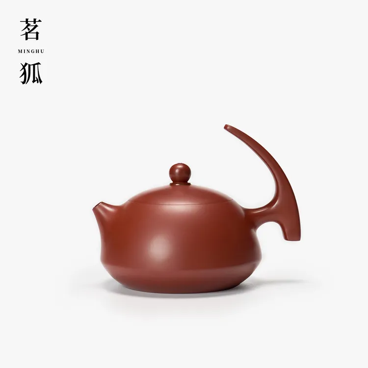 【吴天淋·半把】朱泥潮州手拉壶 扁西施半月匏瓜富贵将军贵妃守智壶