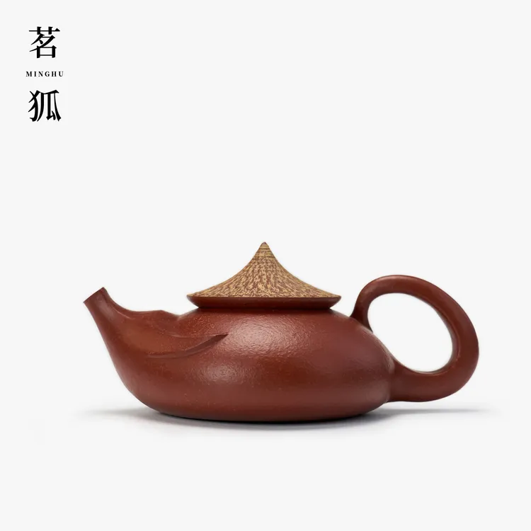 【卢桂荣·乡情】朱泥潮州手拉壶 竹根大吉无相蔷薇中年禅宗安济牛壶