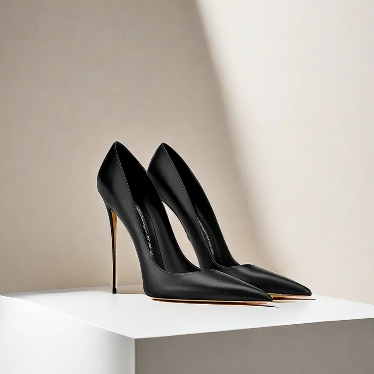 爆款黑色尖头细跟高跟鞋女浅口单鞋2025秋冬新款工作OL气质百搭