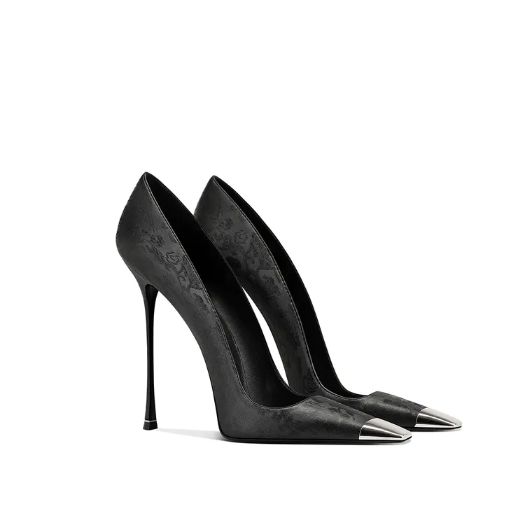 高贵细跟职业黑色中式旗袍宴会2025新款绝美百搭轻奢优雅高跟鞋